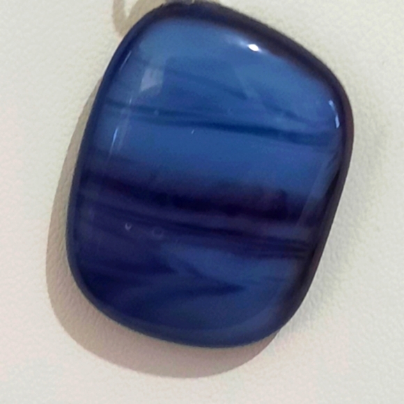 Two-tone Purple Fused Stained Glass Necklace - Picture 3 of 5